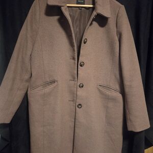 RW&CO. Women's Brown Wool-Blend Overcoat